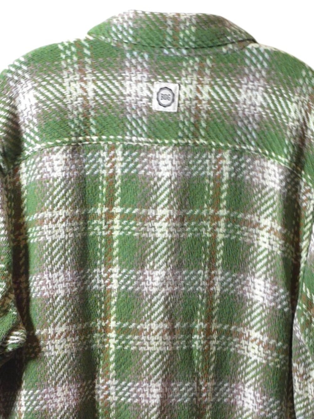 BDG Urban Outfitters Green Plaid Oversized Button Up Shirt Large Cotton Shacket - Picture 8 of 14